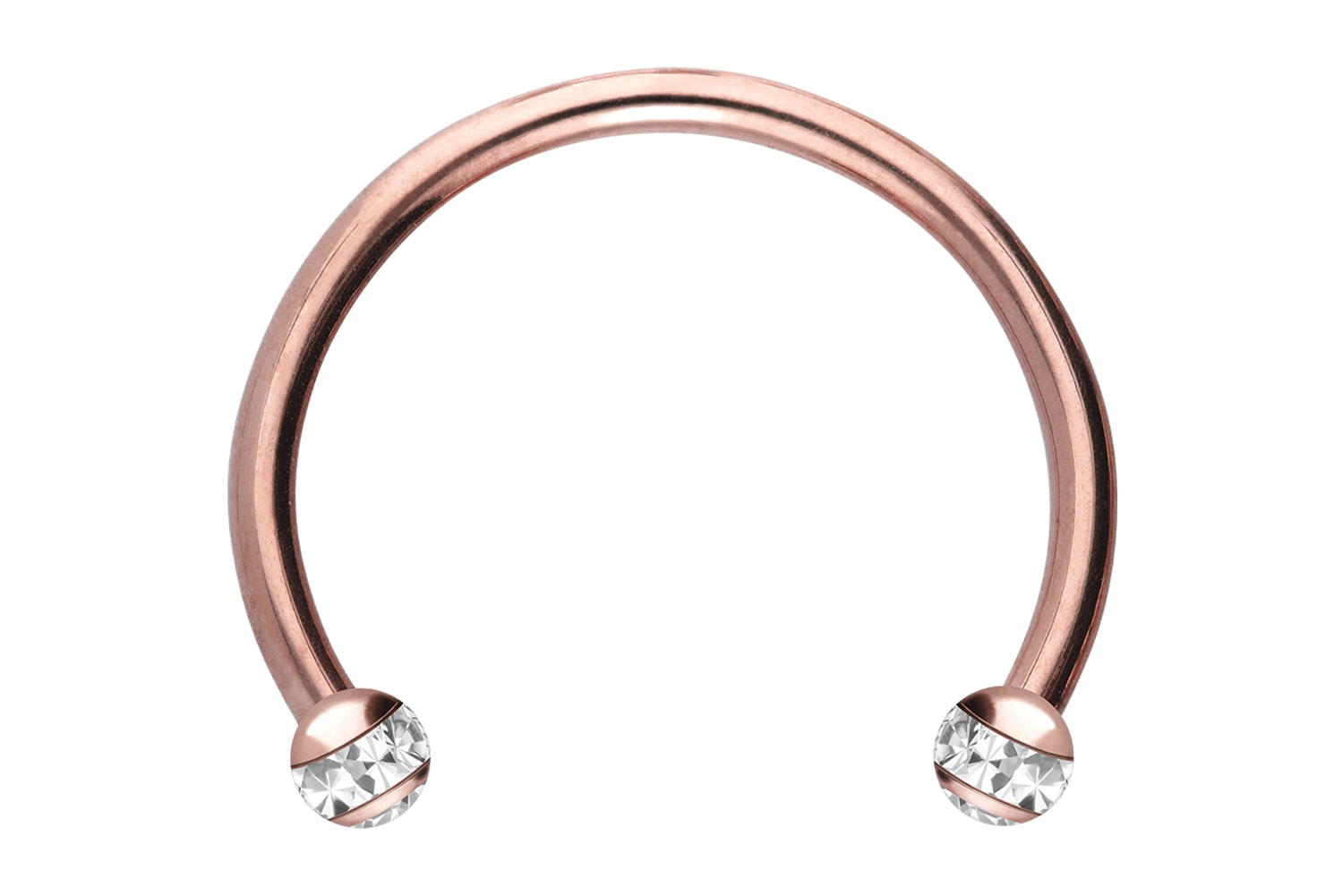 Chirurgenstahl Hufeisenring Piercing EPOXY-RING-KUGELN + KRISTALLE